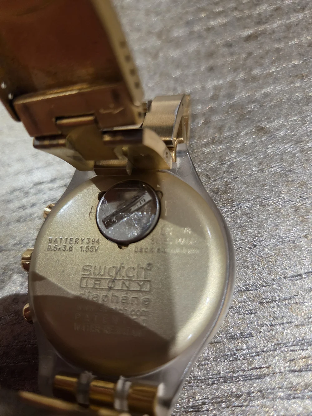 Swatch Irony Diaphane Chronograph “Full-Blooded Gold,” reference SVCK4032G